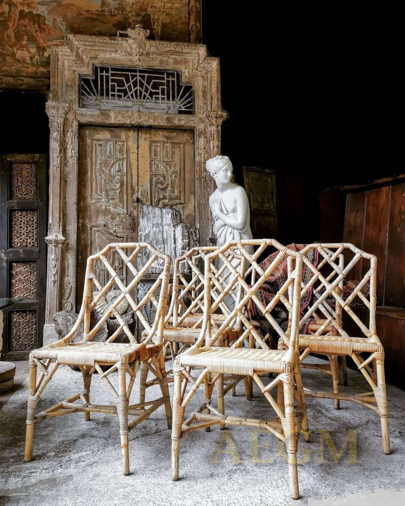 A Fabulous Vintage 1970s Angraves of Leicester Bamboo/Cane Dining Suite