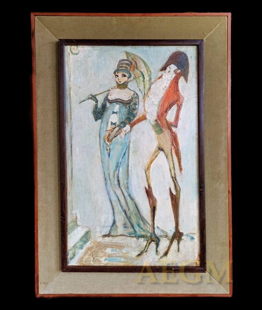 Original Alex Portner Framed Oil On Canvas c. 1960 - AEGM